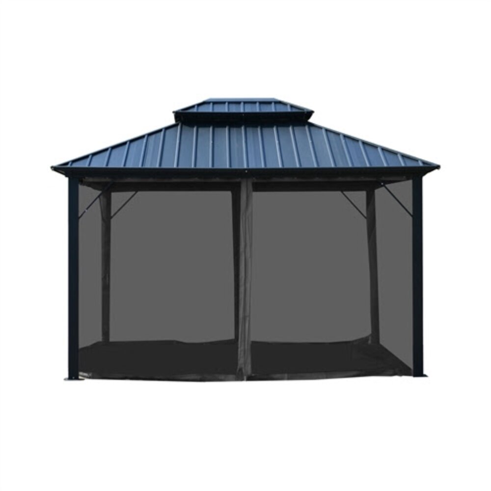 ALEKO 12 Ft. W x 10 Ft. D Aluminum and Steel Hardtop Gazebo with Mosquito Net & Reviews